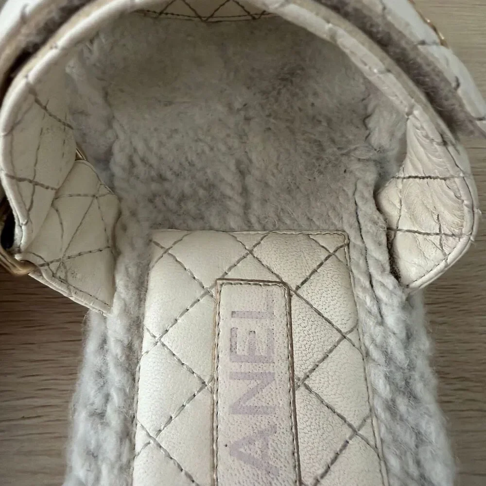 Chanel Interlocking CC Logo Quilted Leather and Rope Slide Sandals 40